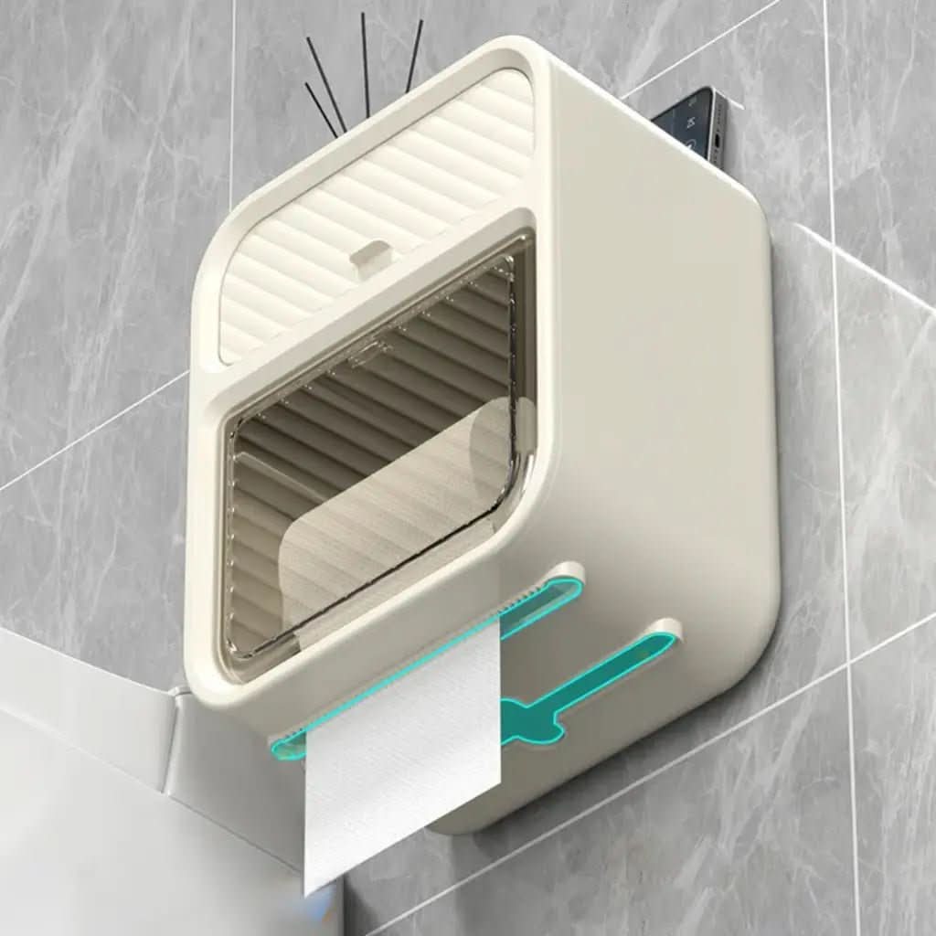Porta Papel Higiênico de Parede Moderno com Suporte Celular e Detergente - Minha loja