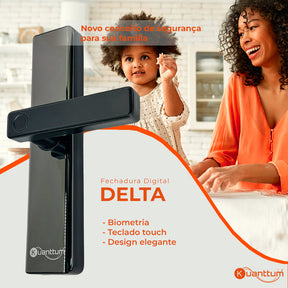 Fechadura Eletronica Digital Biometrica Senha Touch Cartão Tag Kuanttum Delta - Minha loja