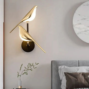 Arandela Dourada de Parede Pássaro Moderna – Iluminação Sofisticada - Morada Serena