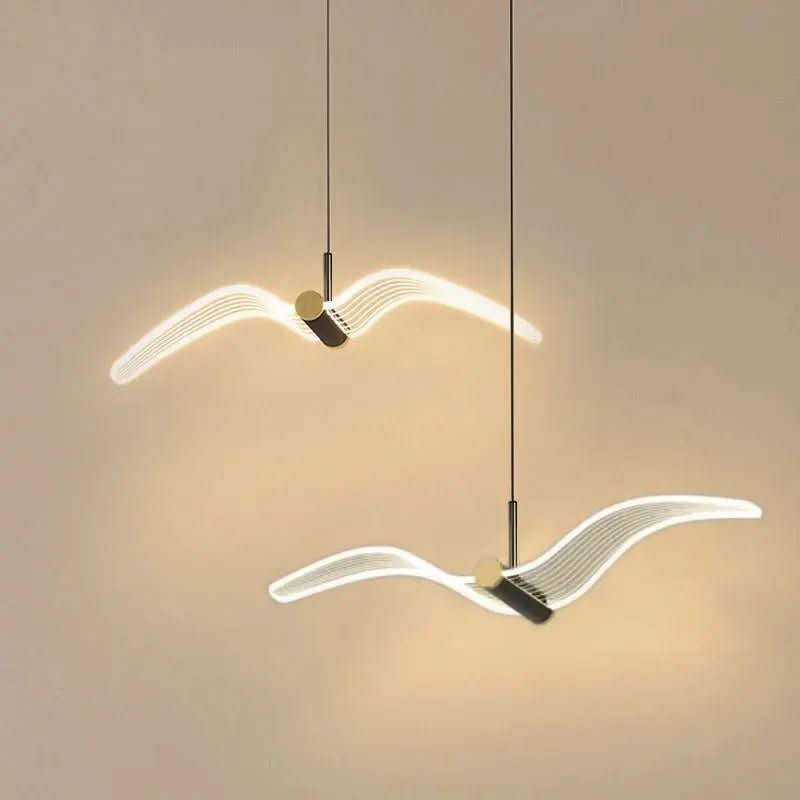 Arandela Pendente Minimalista Pássaro em Metal com Luz LED Decorativa - Morada Serena