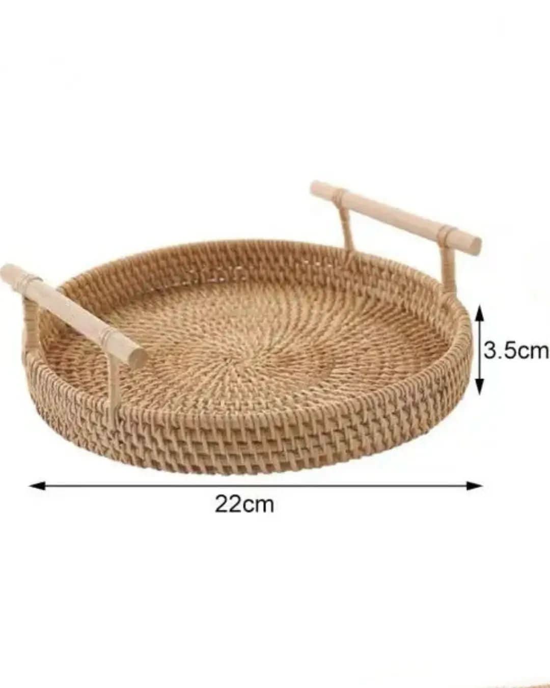 Rattan-Tablett Cantinho do Café Redonda | Morada Serena - Morada Serena