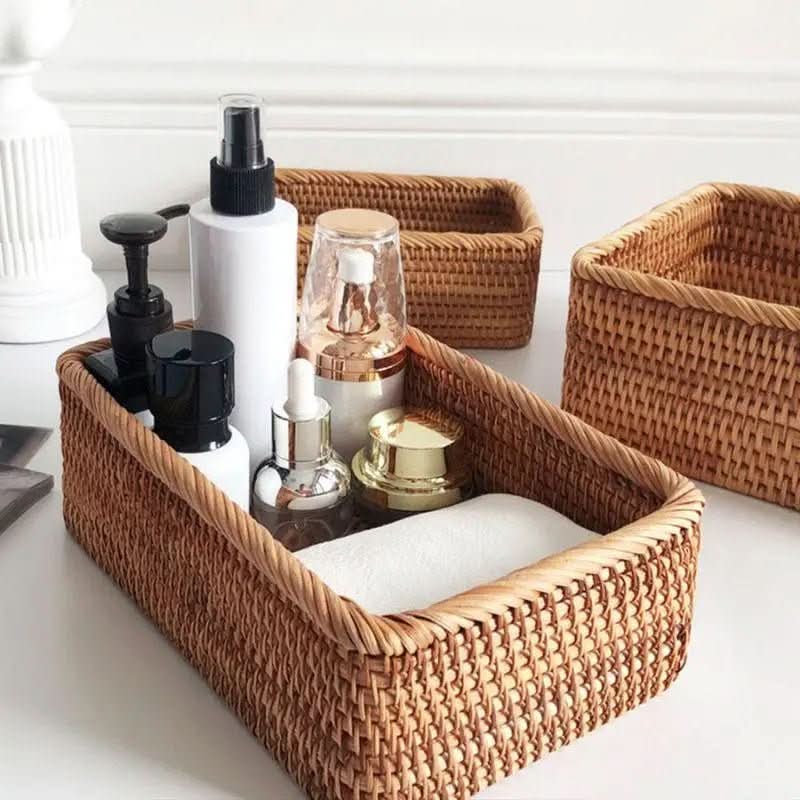 Cesto Vime Organizador Para Banheiro Multiuso | Prático e Elegante - Morada Serena