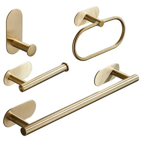 Conjunto acessórios para banheiro dourado Roma - 4 Peças Escovado - Morada Serena