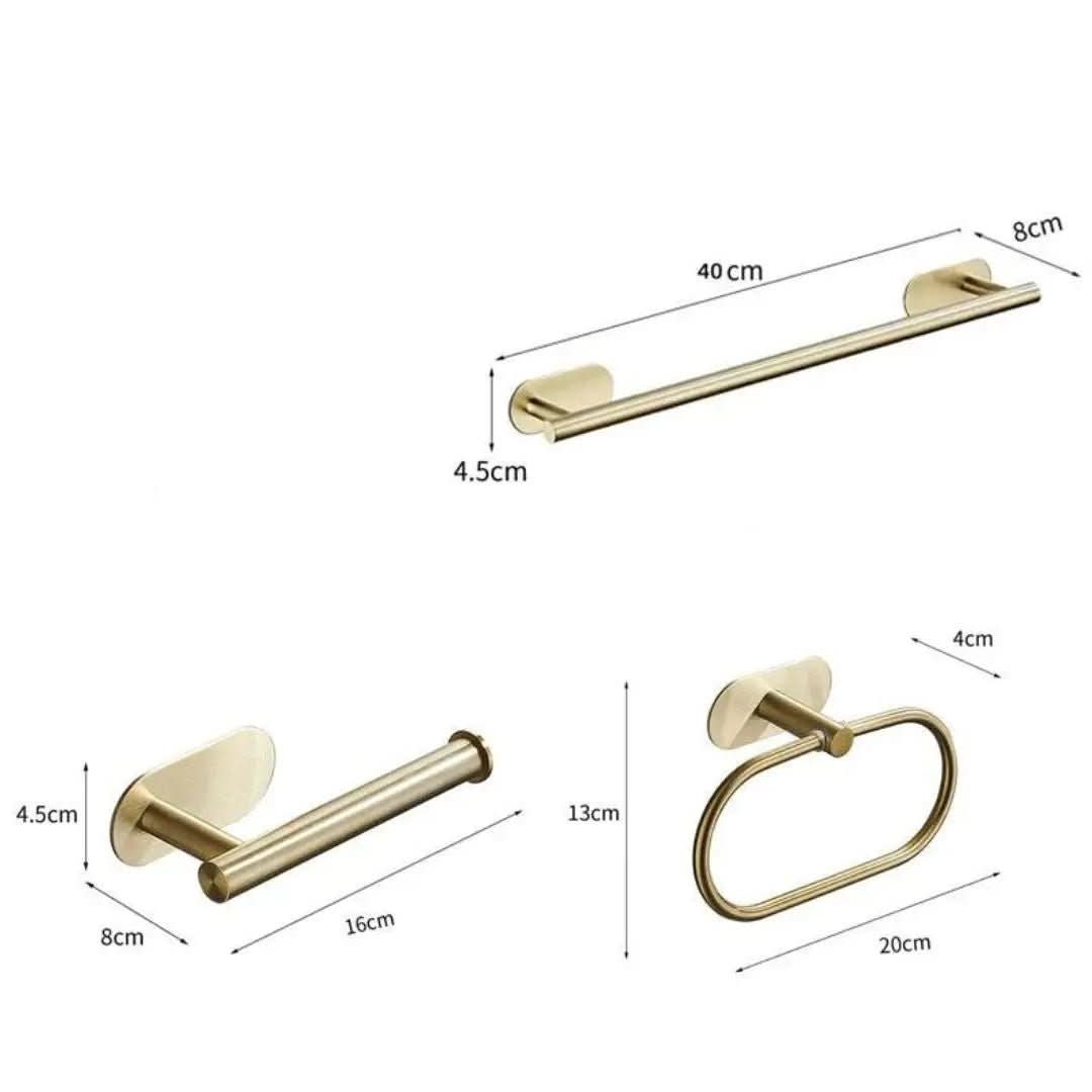 Badezimmer-Accessoires-Set Roma Gold – 4 gebürstete Teile – Morada Serena