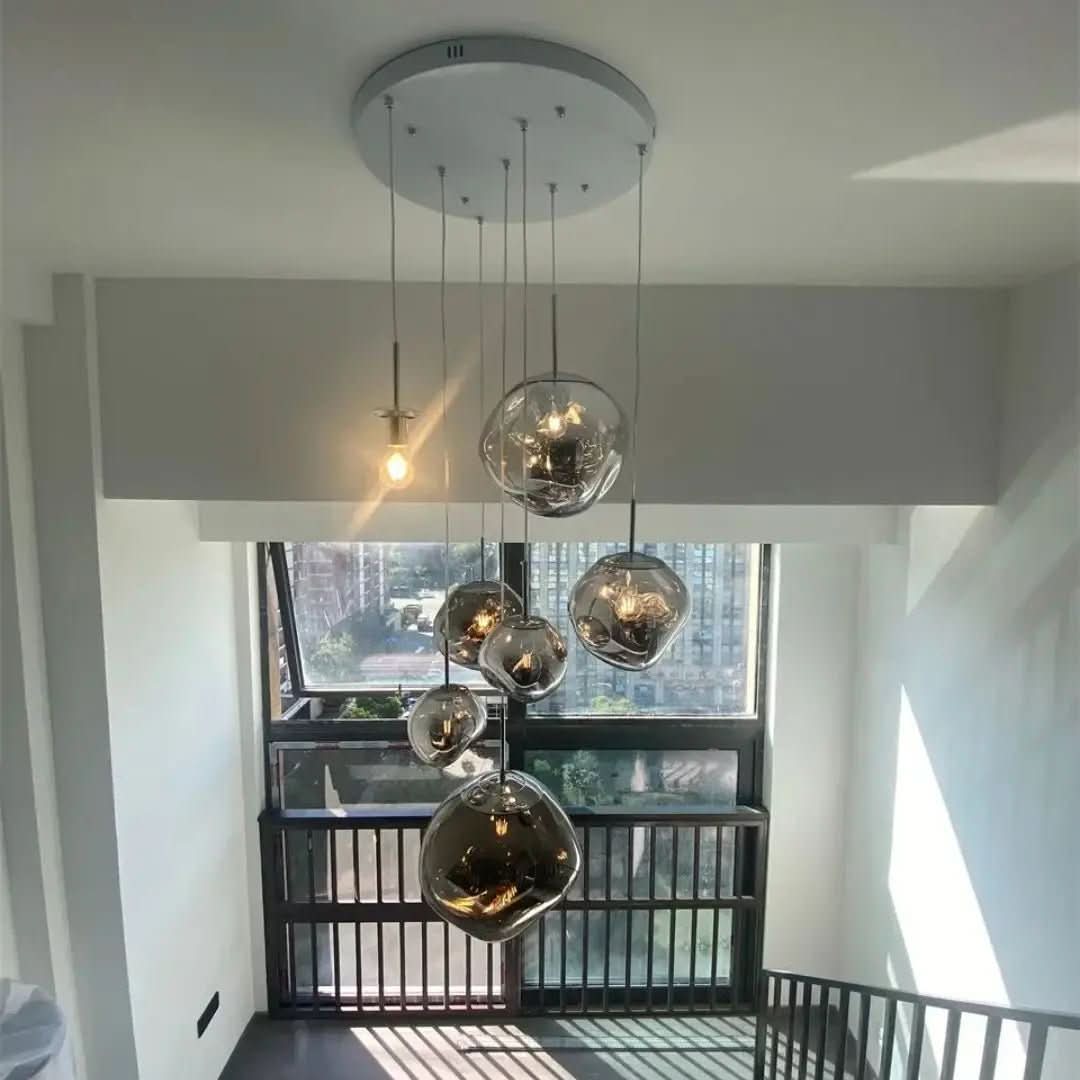 Conjunto Completo Lustre Pendente Moderno Luxuoso Lava Macaron Nórdico - Morada Serena