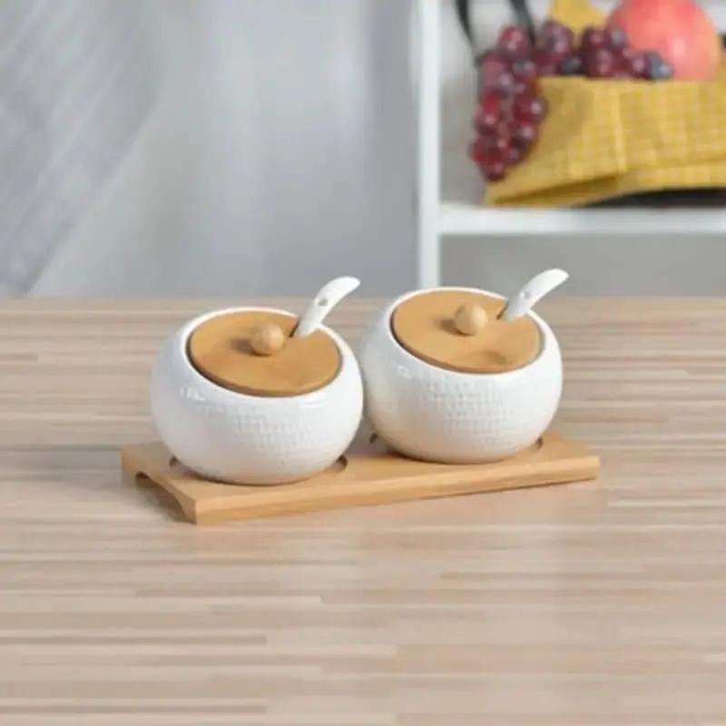 Keramik-Gewürzhalter und Bambus-Basis-Sets – Organisieren Sie Ihre Küche mit Stil – Morada Serena