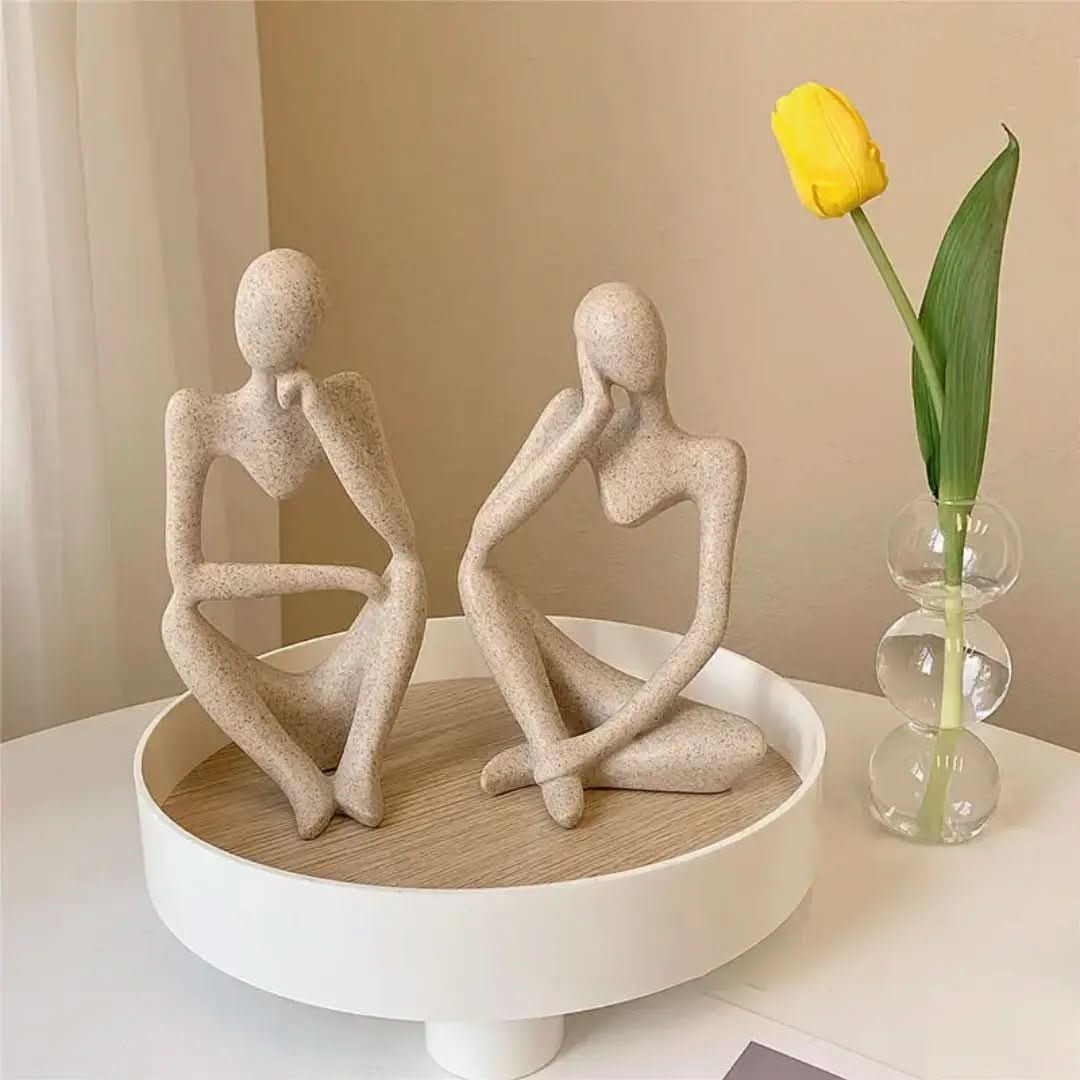 Estatueta Decorativa Pensamento – Elegância Minimalista | Morada Serena - Morada Serena