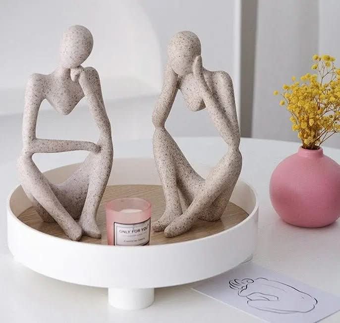 Estatueta Decorativa Pensamento – Elegância Minimalista | Morada Serena - Morada Serena