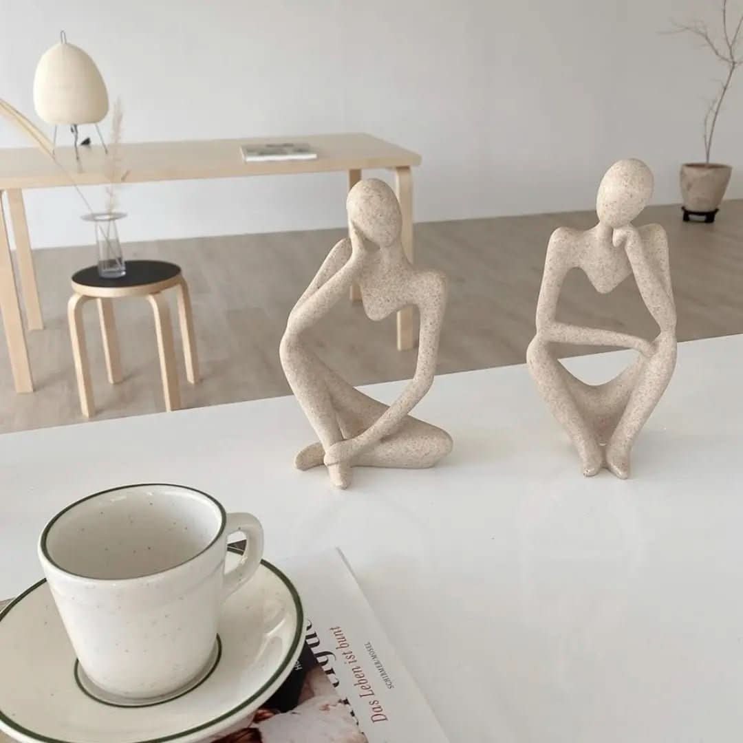 Estatueta Decorativa Pensamento – Elegância Minimalista | Morada Serena - Morada Serena