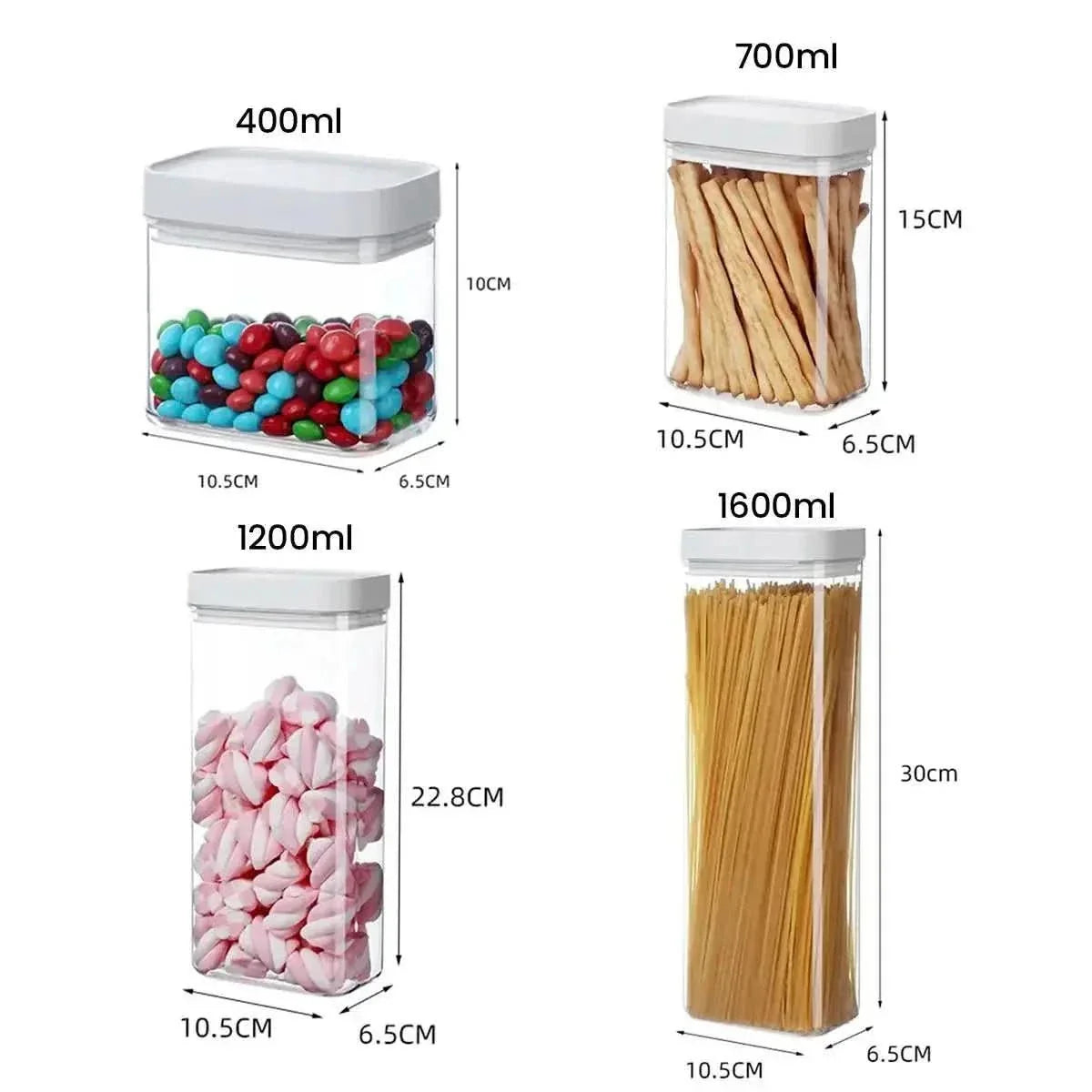 Set mit luftdichten Töpfen, 4-teilig – Perfekte Organisation und Konservierung – Morada Serena