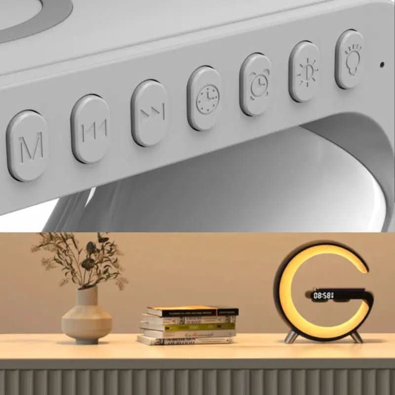 Luminária De Mesa Inteligente Smart G - Speaker Multifuncional - Morada Serena