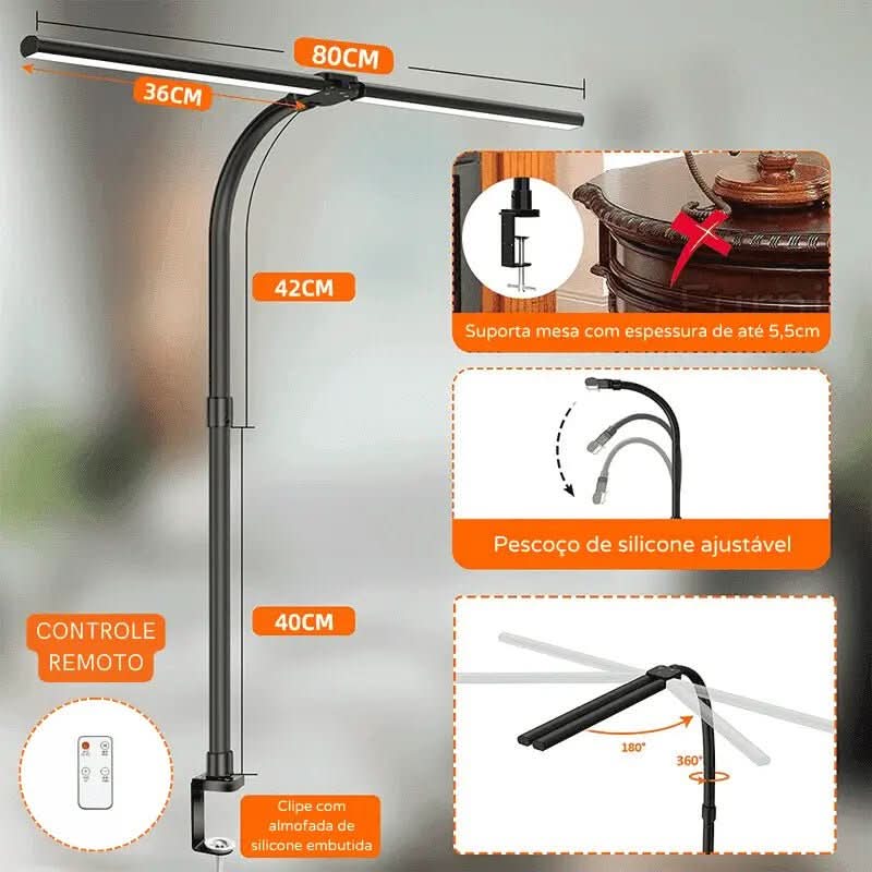 Flexible Aluminium-Büro-LED-Tischlampe – Morada Serena