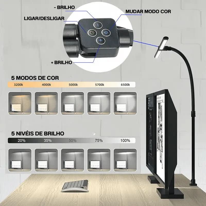 Flexible Aluminium-Büro-LED-Tischlampe – Morada Serena