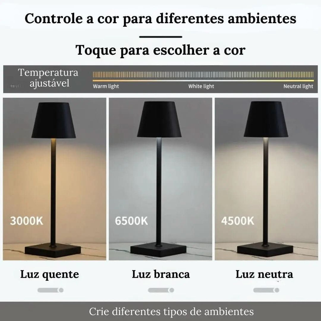 Dimmbare kabellose Tischleuchte – Modernität mit Lichtsteuerung – Morada Serena