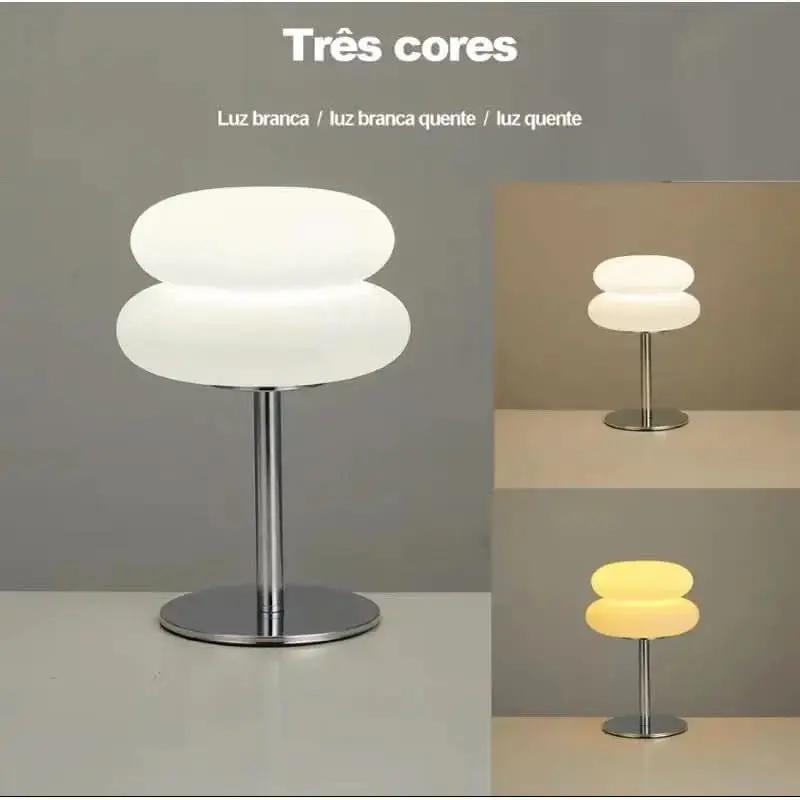 Pilzlampe aus Glas und Edelstahl – moderner und eleganter Tisch für Ihre Umgebung – Morada Serena