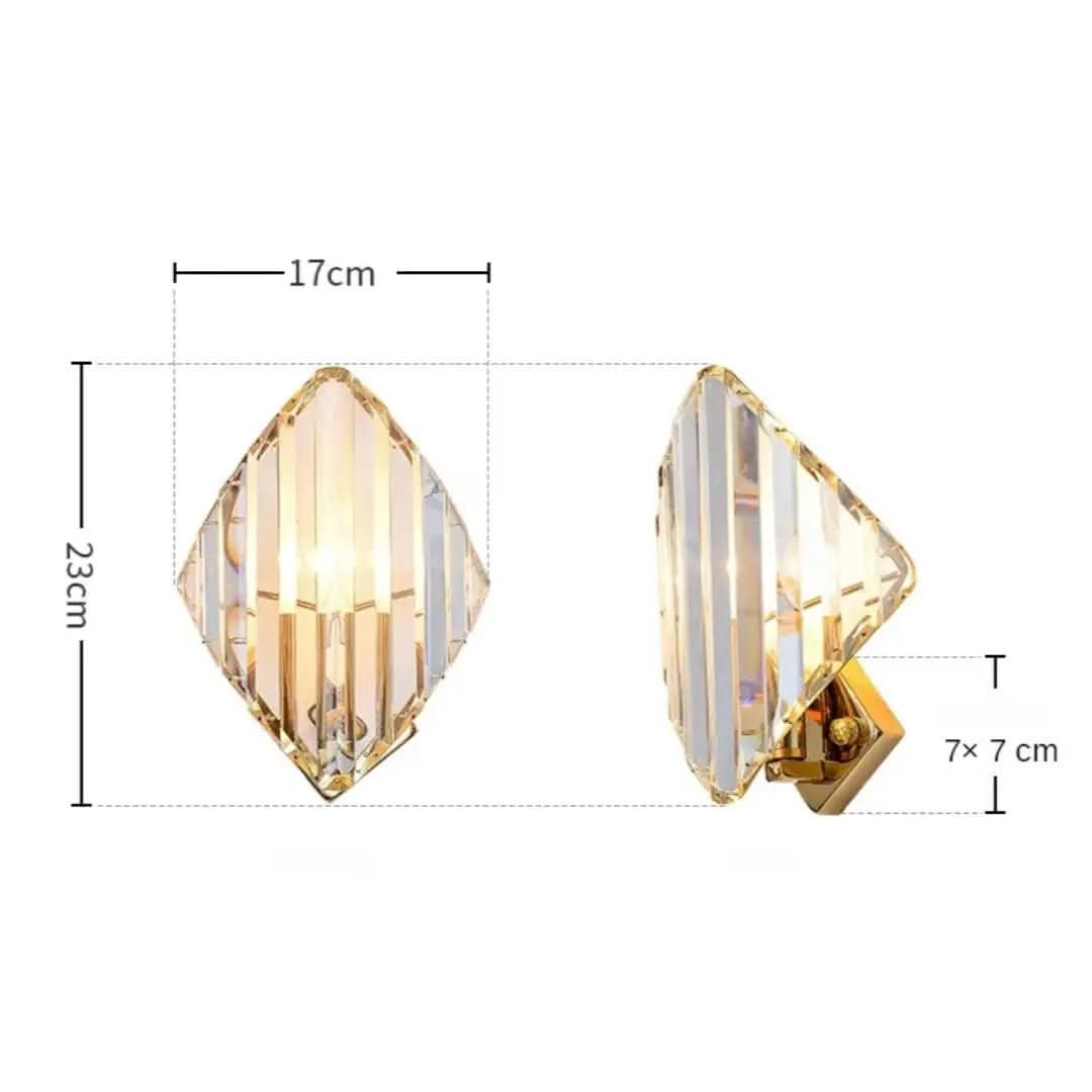 Moderne Wandleuchte mit rautenförmigen Kristallen: Eleganz und Raffinesse für Ihr Zuhause – Morada Serena