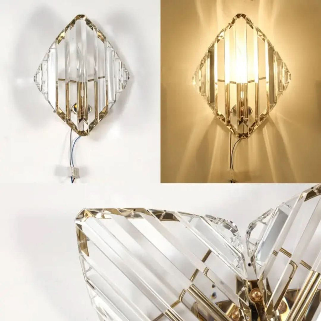 Moderne Wandleuchte mit rautenförmigen Kristallen: Eleganz und Raffinesse für Ihr Zuhause – Morada Serena