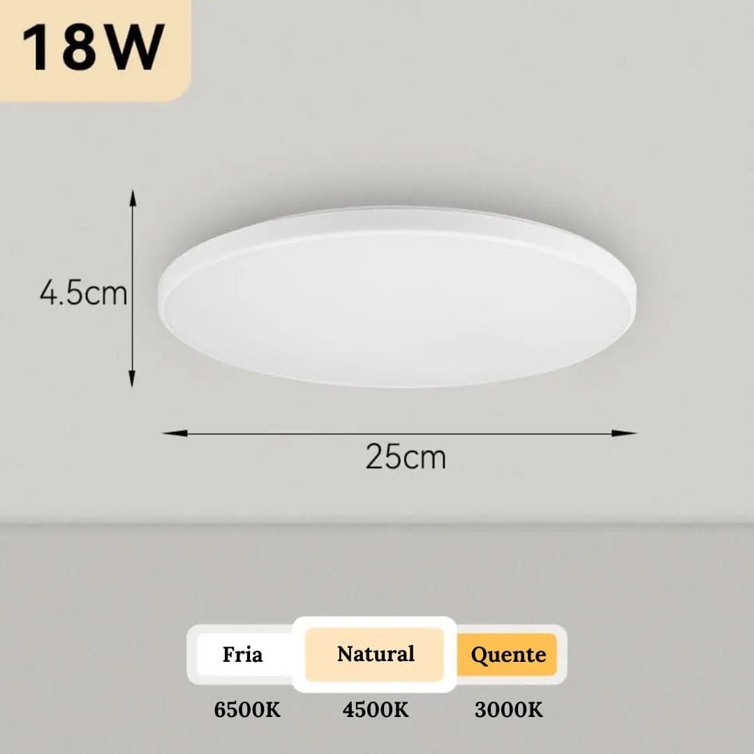 Luminária de Teto Plafon Led Sobrepor Decorativa Moderna Redonda - Morada Serena