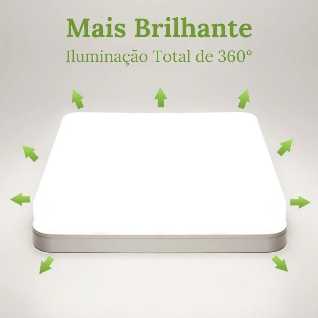 Luminária De Teto Plafon Quadrado LED Bivolt - Morada Serena