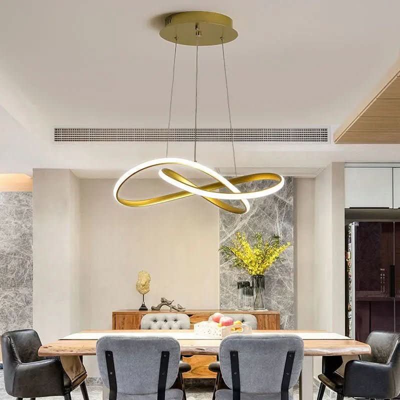 Lustre Circular Pendente Moderno Duplo em LED – Iluminação Sofisticada e Elegante - Morada Serena