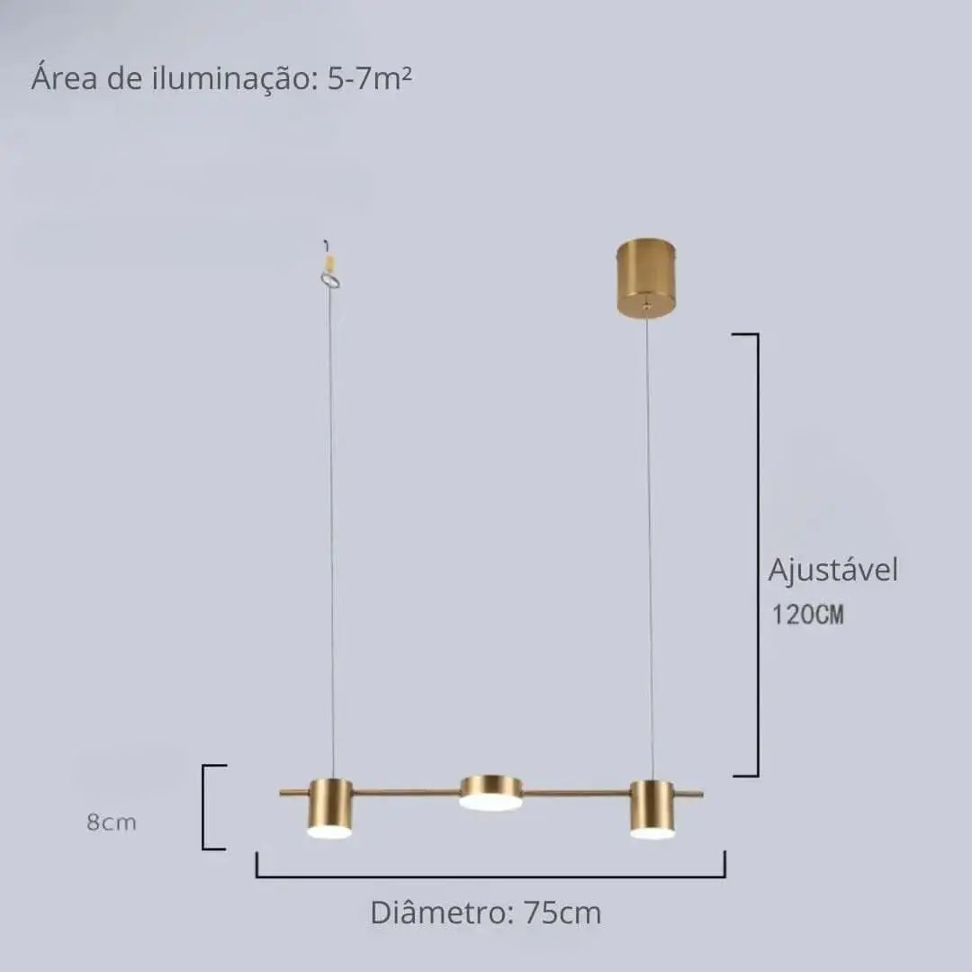 Lustre Moderno Montreal para Sala de Jantar - Elegância e Estilo para Seu Ambiente - Morada Serena