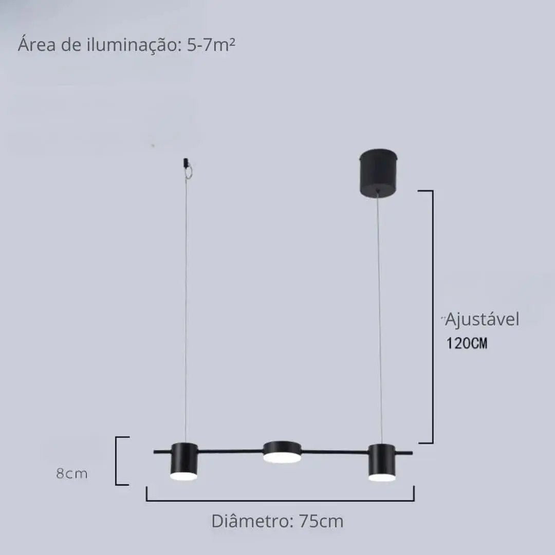 Lustre Moderno Montreal para Sala de Jantar - Elegância e Estilo para Seu Ambiente - Morada Serena