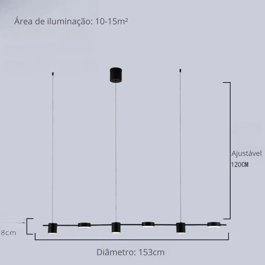 Lustre Moderno Montreal para Sala de Jantar - Elegância e Estilo para Seu Ambiente - Morada Serena