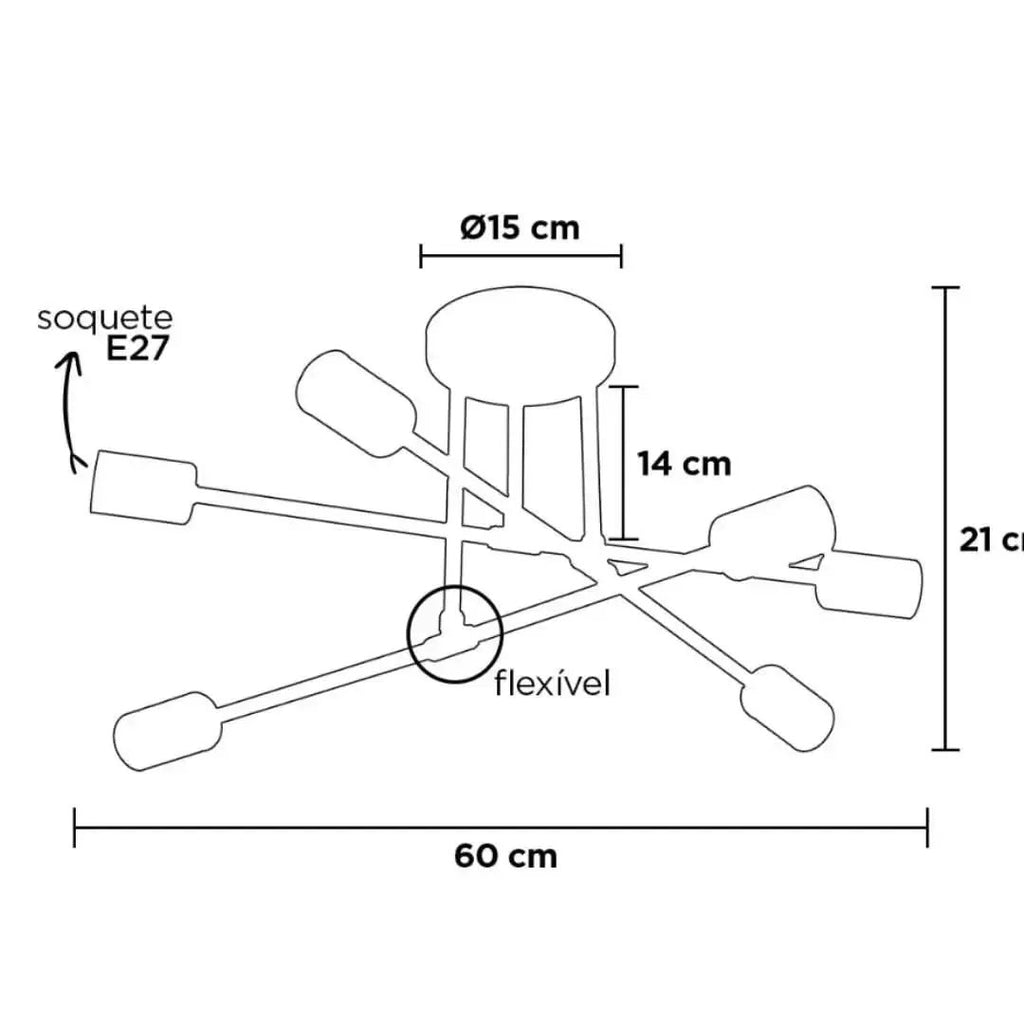 Moderner goldener Wohnzimmer-Kronleuchter mit 6 Lampen | Morada Serena - Morada Serena