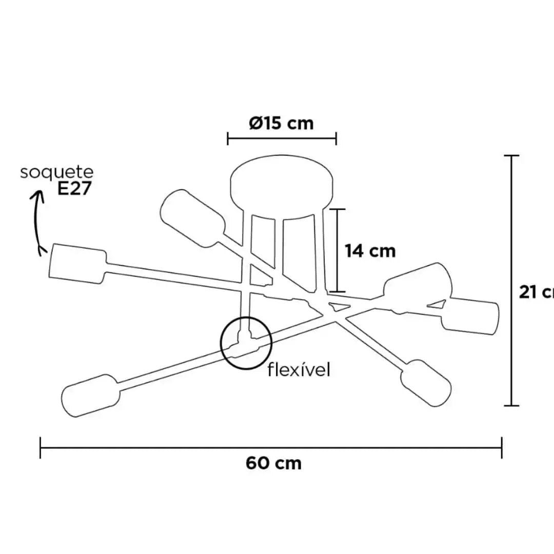 Moderner goldener Wohnzimmer-Kronleuchter mit 6 Lampen | Morada Serena - Morada Serena