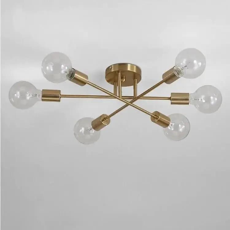 Moderner goldener Wohnzimmer-Kronleuchter mit 6 Lampen | Morada Serena - Morada Serena