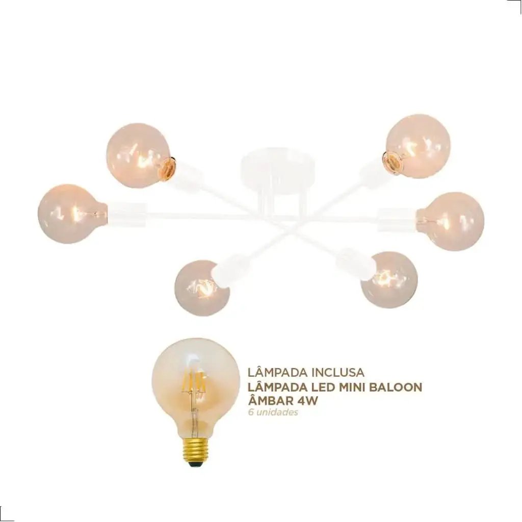 Moderner goldener Wohnzimmer-Kronleuchter mit 6 Lampen | Morada Serena - Morada Serena