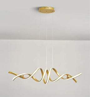 Lustre Pendente de Linear Ondas Minimalista | Design Contemporâneo e Elegante - Morada Serena