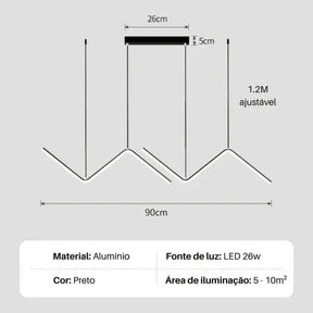 Lustre Pendente Moderno - Minimalista Premium - Morada Serena