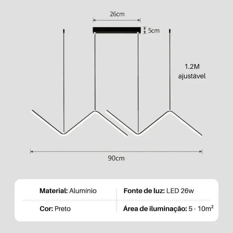 Lustre Pendente Moderno - Minimalista Premium - Morada Serena
