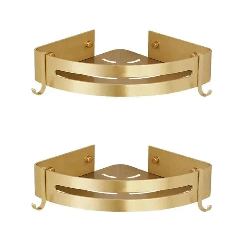 Goldenes Badezimmer-Eckregal – Organisation und Eleganz – Morada Serena