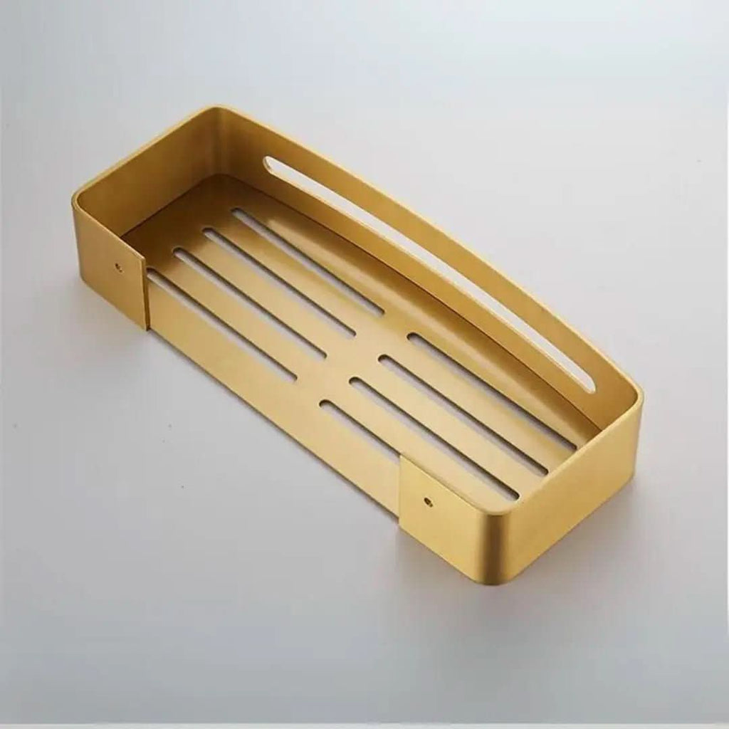 Goldenes Badezimmer-Eckregal – Organisation und Eleganz – Morada Serena