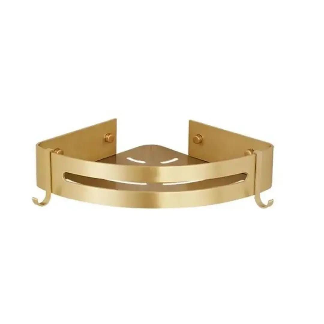 Goldenes Badezimmer-Eckregal – Organisation und Eleganz – Morada Serena