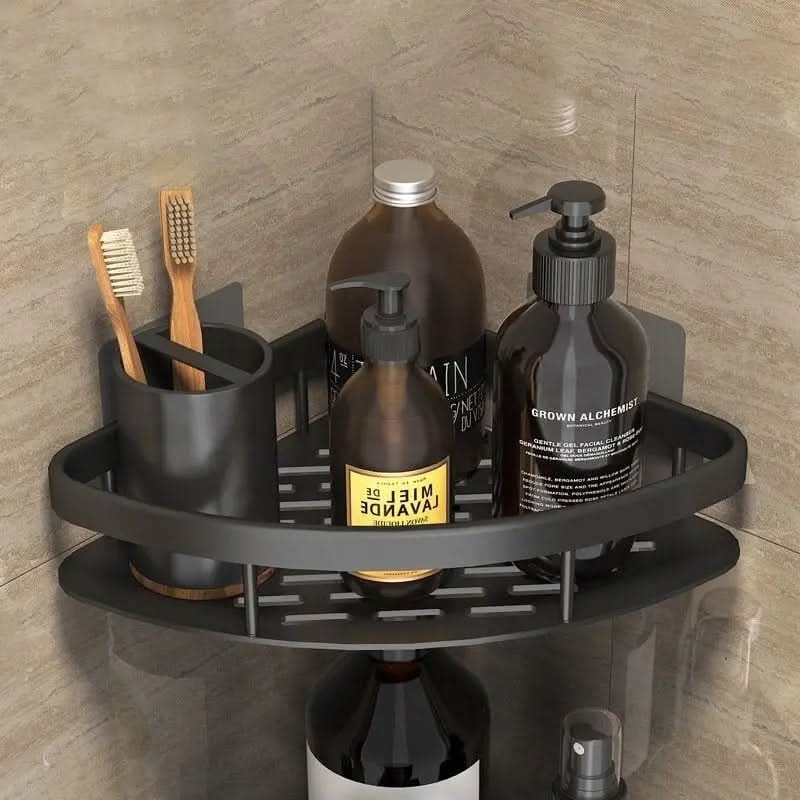 Badezimmer-Eckregale aus Aluminium, Shampoo-Halter – Organisation und Praktikabilität – Morada Serena