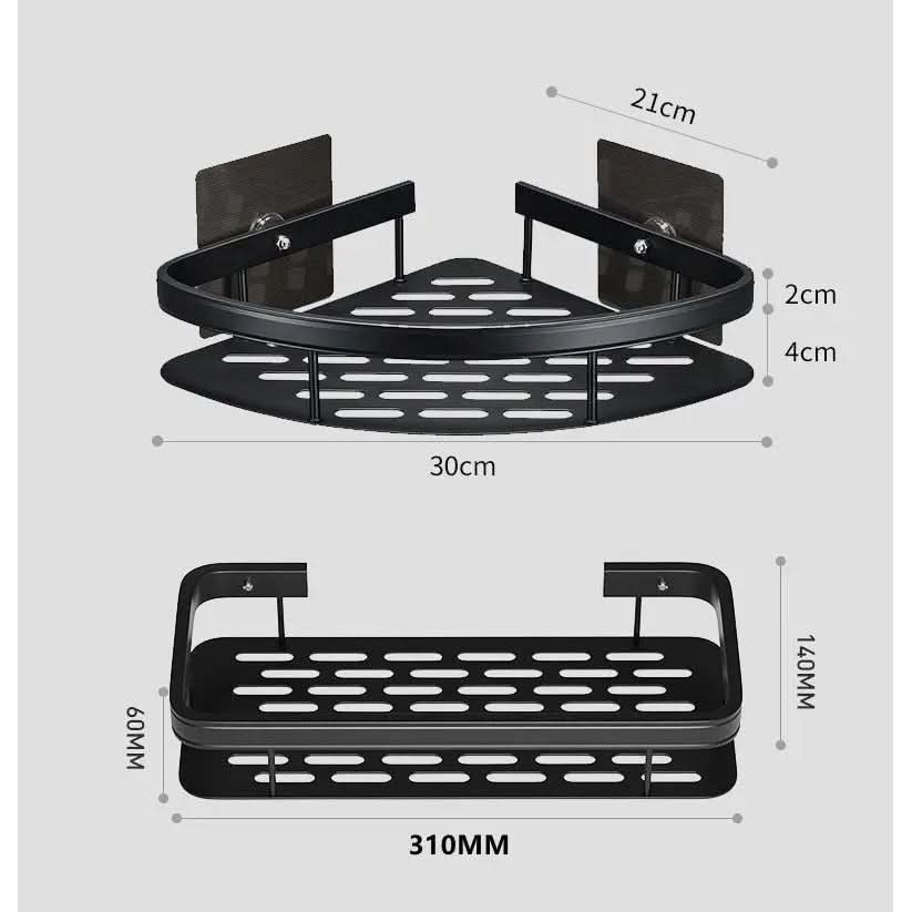Badezimmer-Eckregale aus Aluminium, Shampoo-Halter – Organisation und Praktikabilität – Morada Serena
