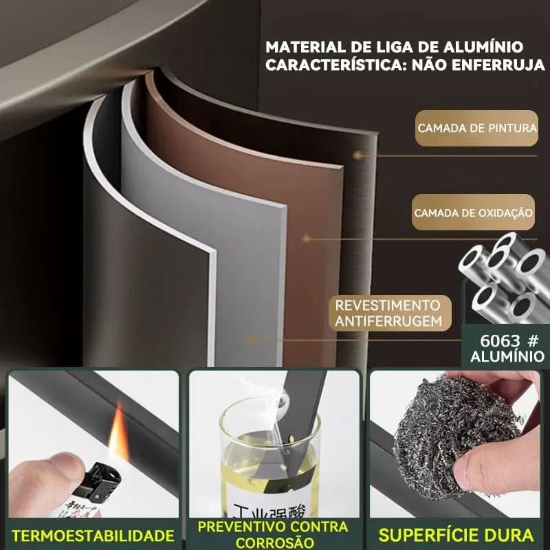 Badezimmer-Eckregale aus Aluminium, Shampoo-Halter – Organisation und Praktikabilität – Morada Serena