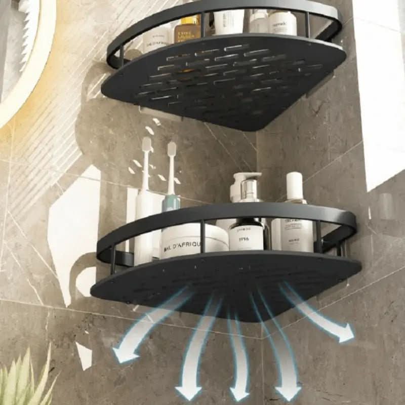 Badezimmer-Eckregale aus Aluminium, Shampoo-Halter – Organisation und Praktikabilität – Morada Serena