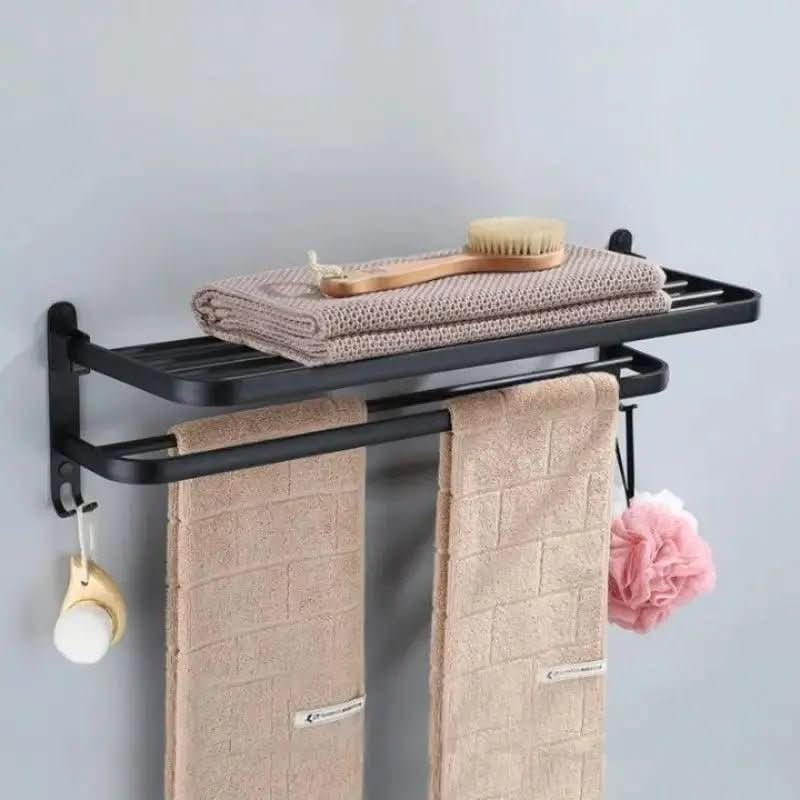 Mattschwarzer doppelter Badezimmer-Handtuchhalter | Modernes und funktionales Design für Ihr Badezimmer – Morada Serena