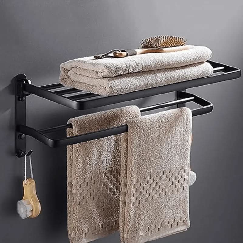 Mattschwarzer doppelter Badezimmer-Handtuchhalter | Modernes und funktionales Design für Ihr Badezimmer – Morada Serena
