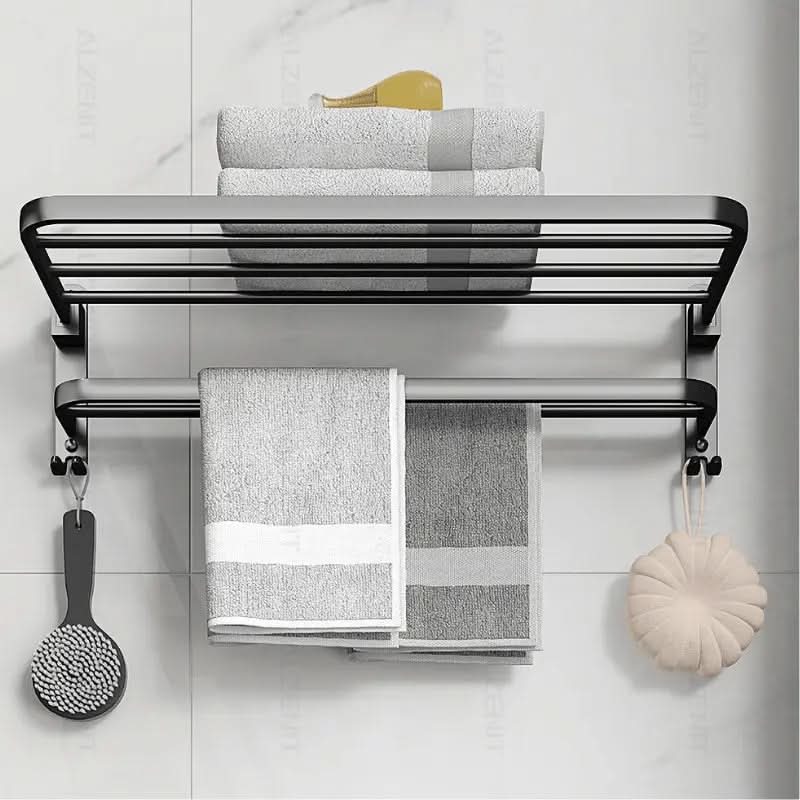 Mattschwarzer doppelter Badezimmer-Handtuchhalter | Modernes und funktionales Design für Ihr Badezimmer – Morada Serena