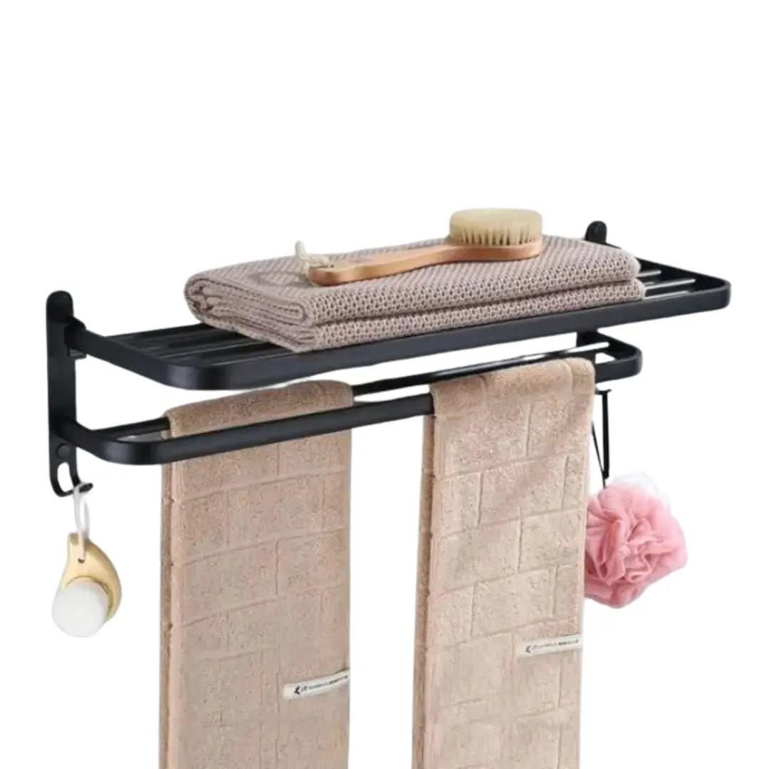 Mattschwarzer doppelter Badezimmer-Handtuchhalter | Modernes und funktionales Design für Ihr Badezimmer – Morada Serena