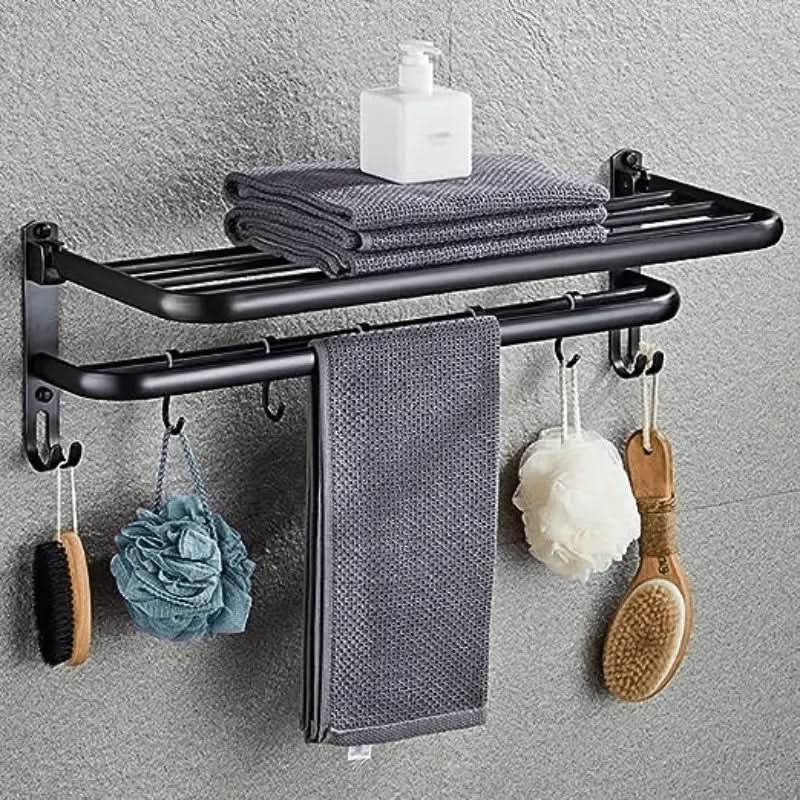 Mattschwarzer doppelter Badezimmer-Handtuchhalter | Modernes und funktionales Design für Ihr Badezimmer – Morada Serena