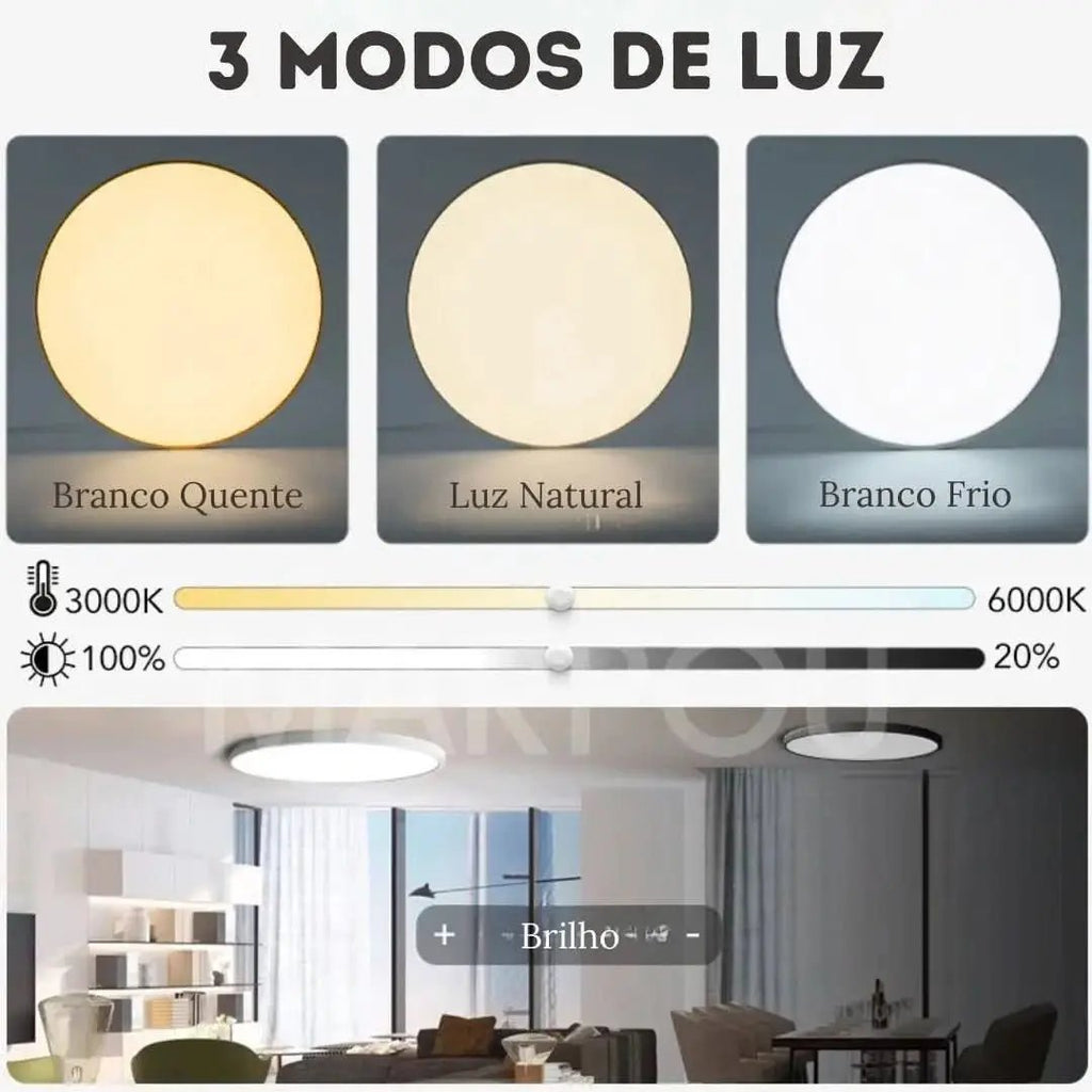 Plafon Led Overlay Moderne runde Deckenleuchte mit Steuerung | Morada Serena - Morada Serena