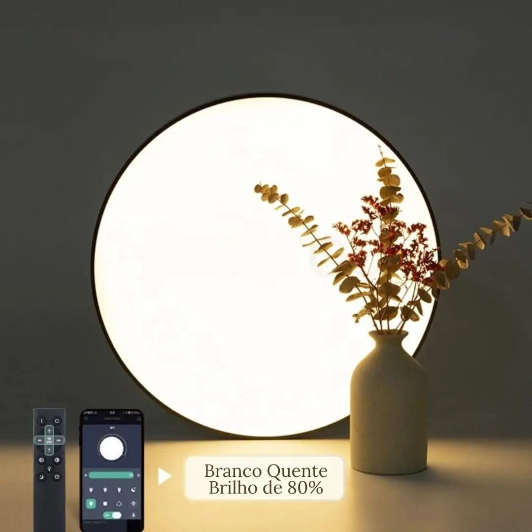 Luminária de Teto Plafon Led Sobrepor Redondo Moderno Com Controle | Morada Serena - Morada Serena