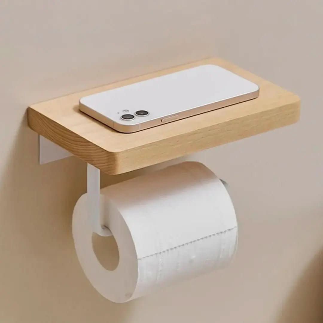 Suporte de Papel Higiênico Madeira Premium - Elegância e Durabilidade para Seu Banheiro - Minha loja