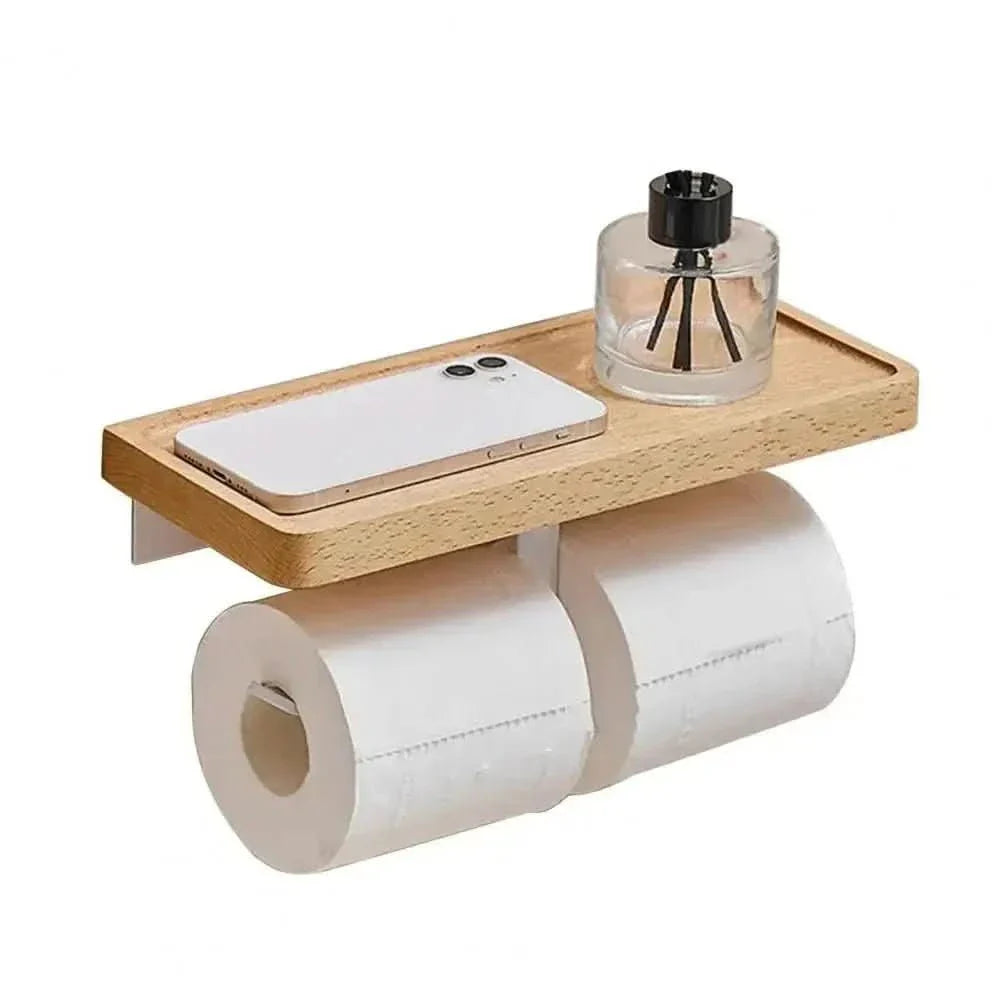 Suporte de Papel Higiênico Madeira Premium - Elegância e Durabilidade para Seu Banheiro - Minha loja